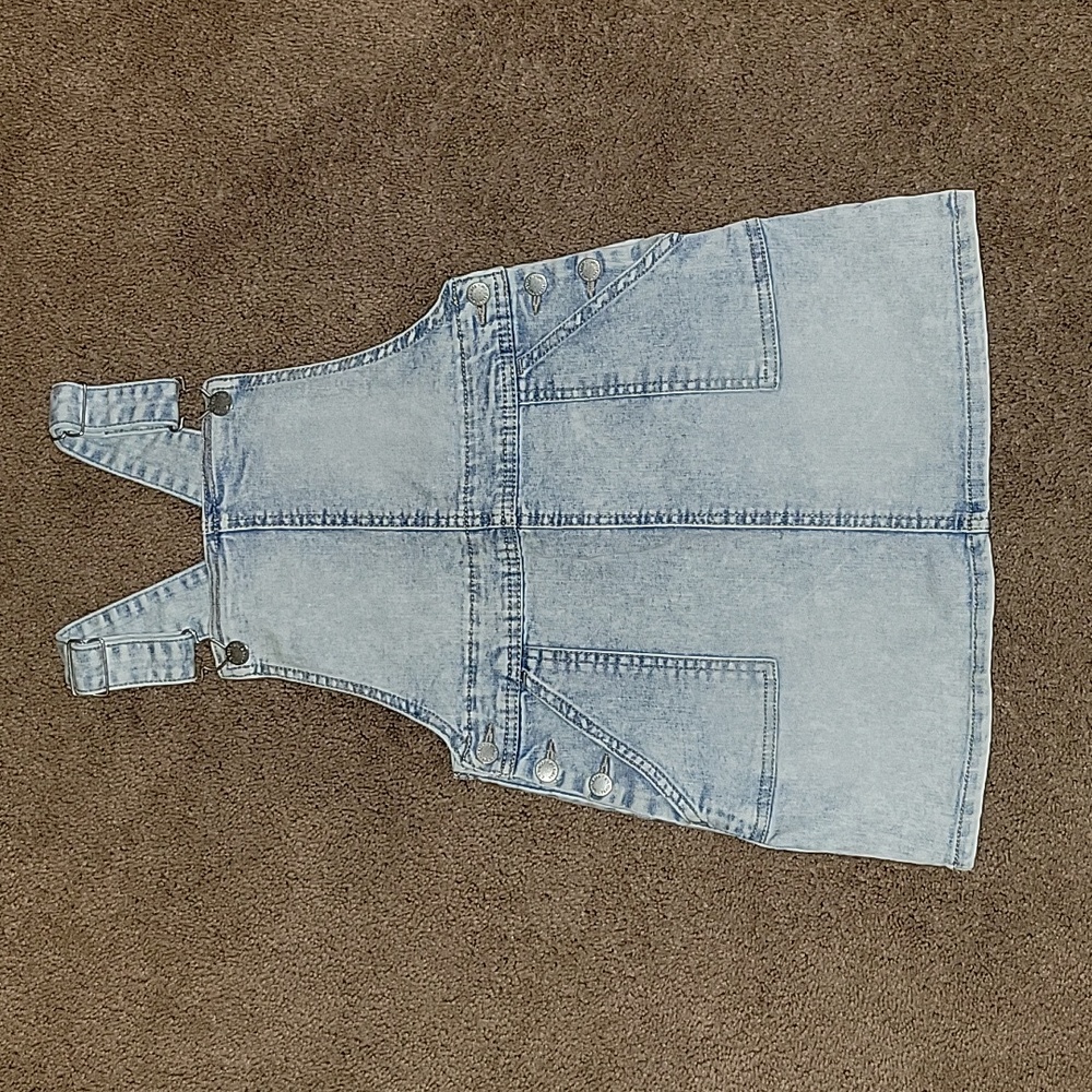 Art class girl denim overall dress
